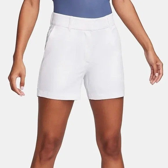 Nike Victory Golf Shorts Womens L White DA3209-100 Dri-FIT Standard Fit