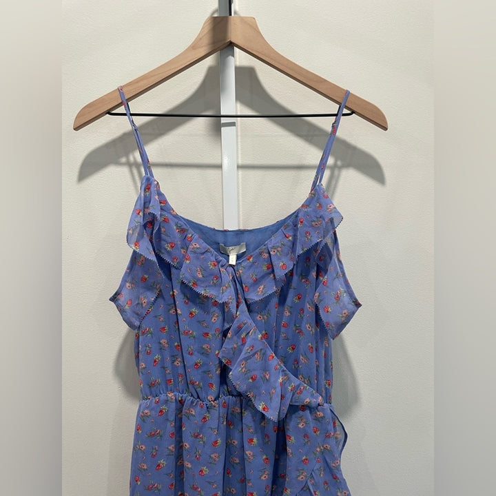 Joie Cold-Shoulder Denisha Ruffled Silk Dress Size L