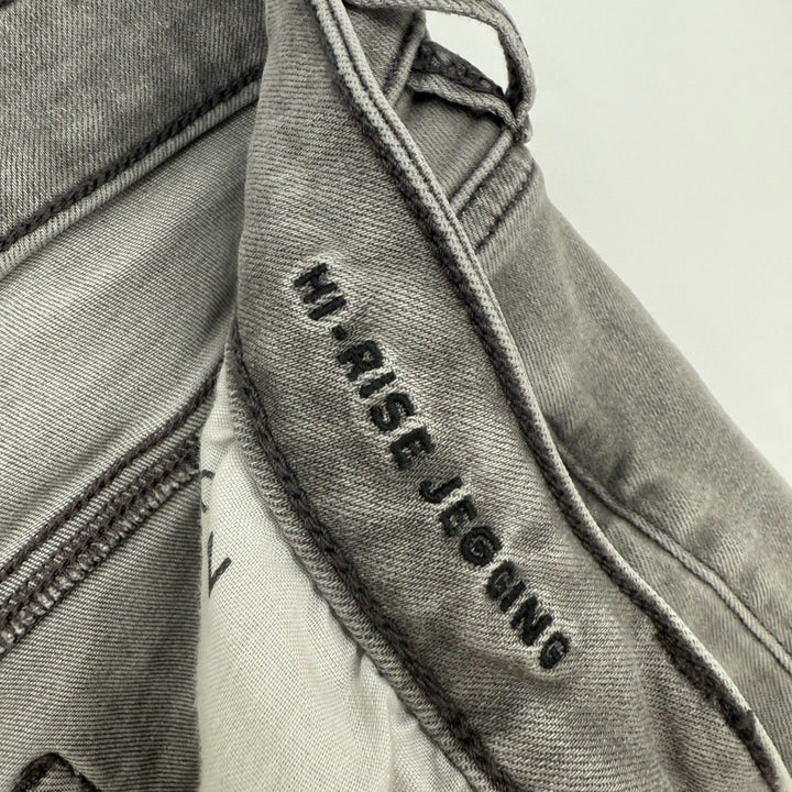 American Eagle Hi-Rise Jegging Gray Distressed Skinny Stretch Jeans Women Sz 12