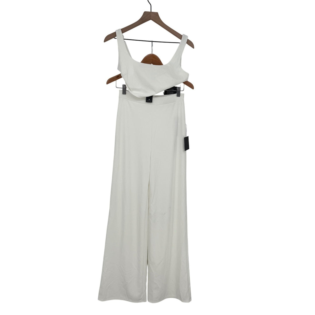 Lulus Only Tonight Ivory Two-Piece Wide-Leg Jumpsuit Size M