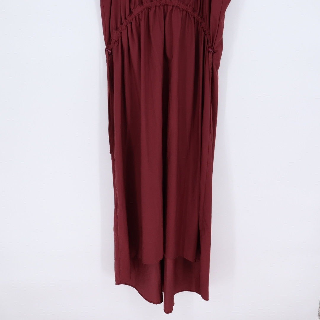 Zella Burgundy Racerback Drawstring Waist Maxi Dress Size L