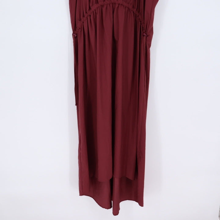 Zella Burgundy Racerback Drawstring Waist Maxi Dress Size L