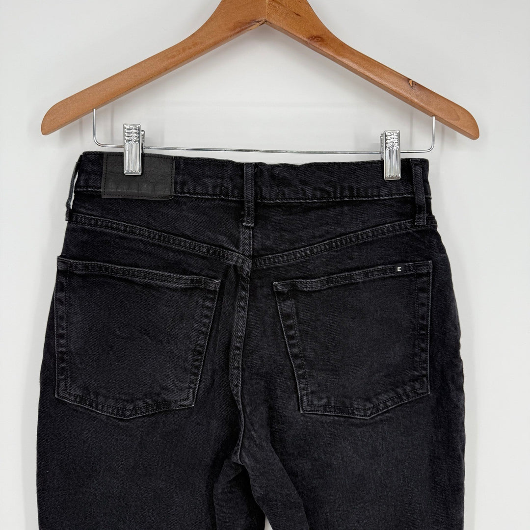 Everlane The Original Cheeky Jean Organic Cotton Black Denim Crop Size 27