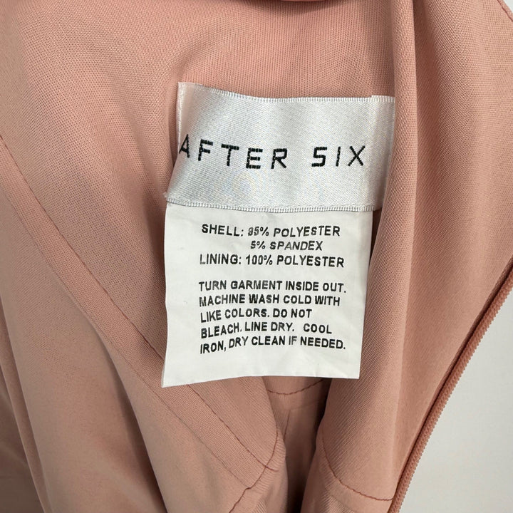 After Six One-Shoulder Cat-ye Neckline Fit And Flare Satin Maxi Dress Size 4