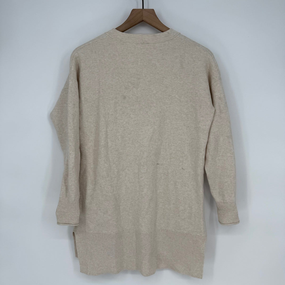Madewell Beige Knit Cardigan Sweater XXS V Neck Button Front Long Sleeve Pockets