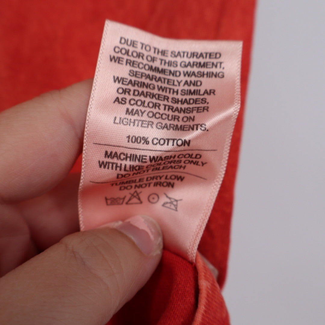 American Giant Orange Washed Cotton Crew Neck T Shirt Size Medium