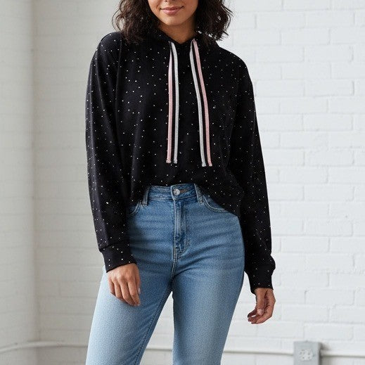 Knit Riot Long Sleeve Crew Neck Hoodie Top Size M