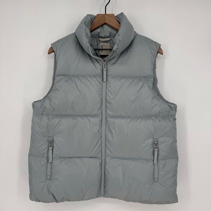 Vuori Women's Hillside Down Vest Puffer Gray Size L Full Zip Insulated