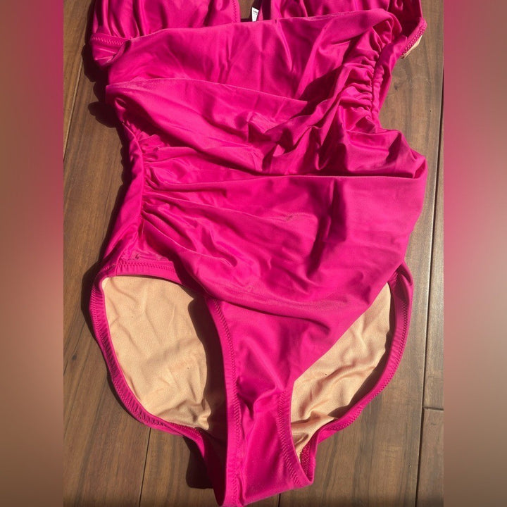 J.Crew Ruched V-Neck One-Piece  Size 8