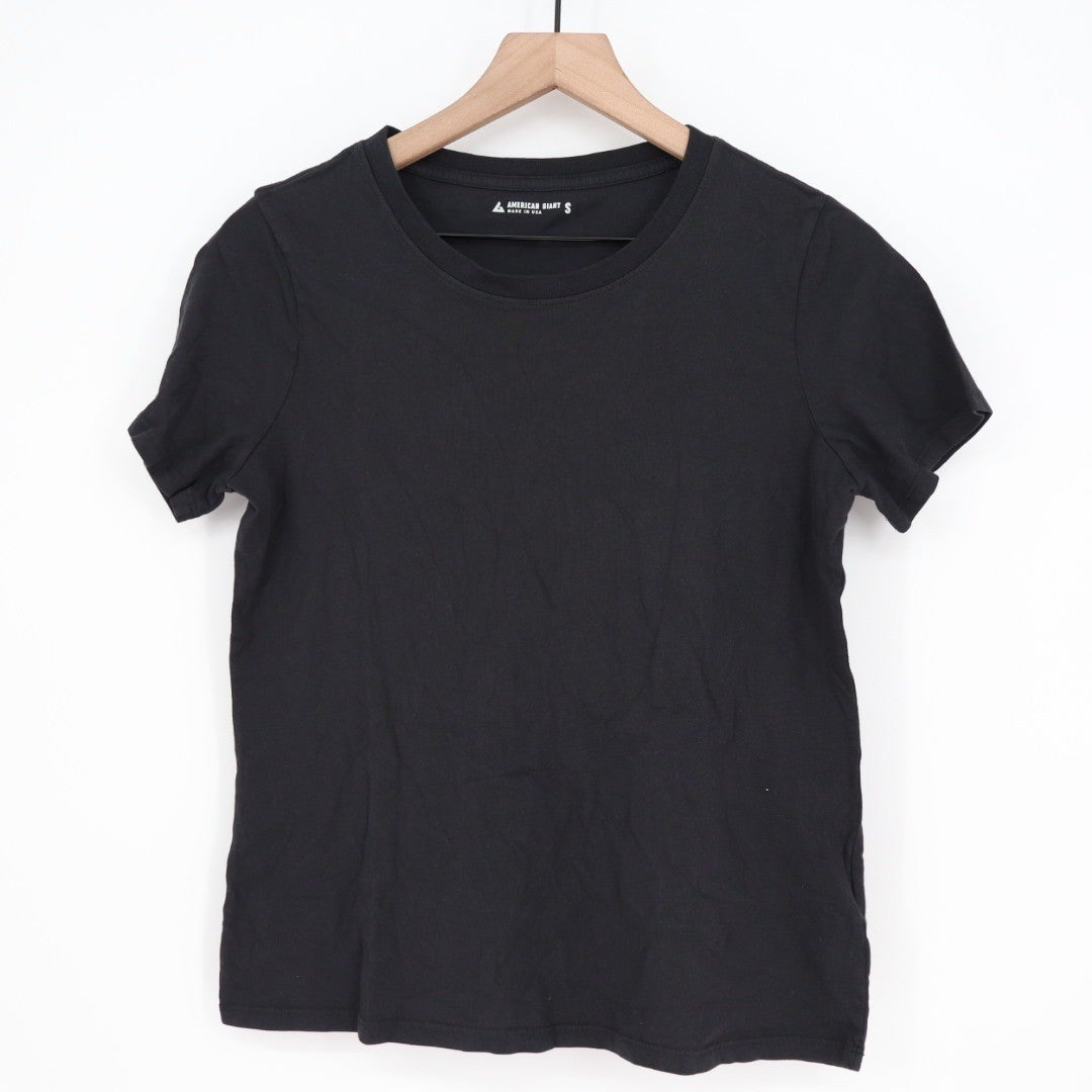 American Giant Classic Crew Neck T Shirt Black Cotton Made USA Size S