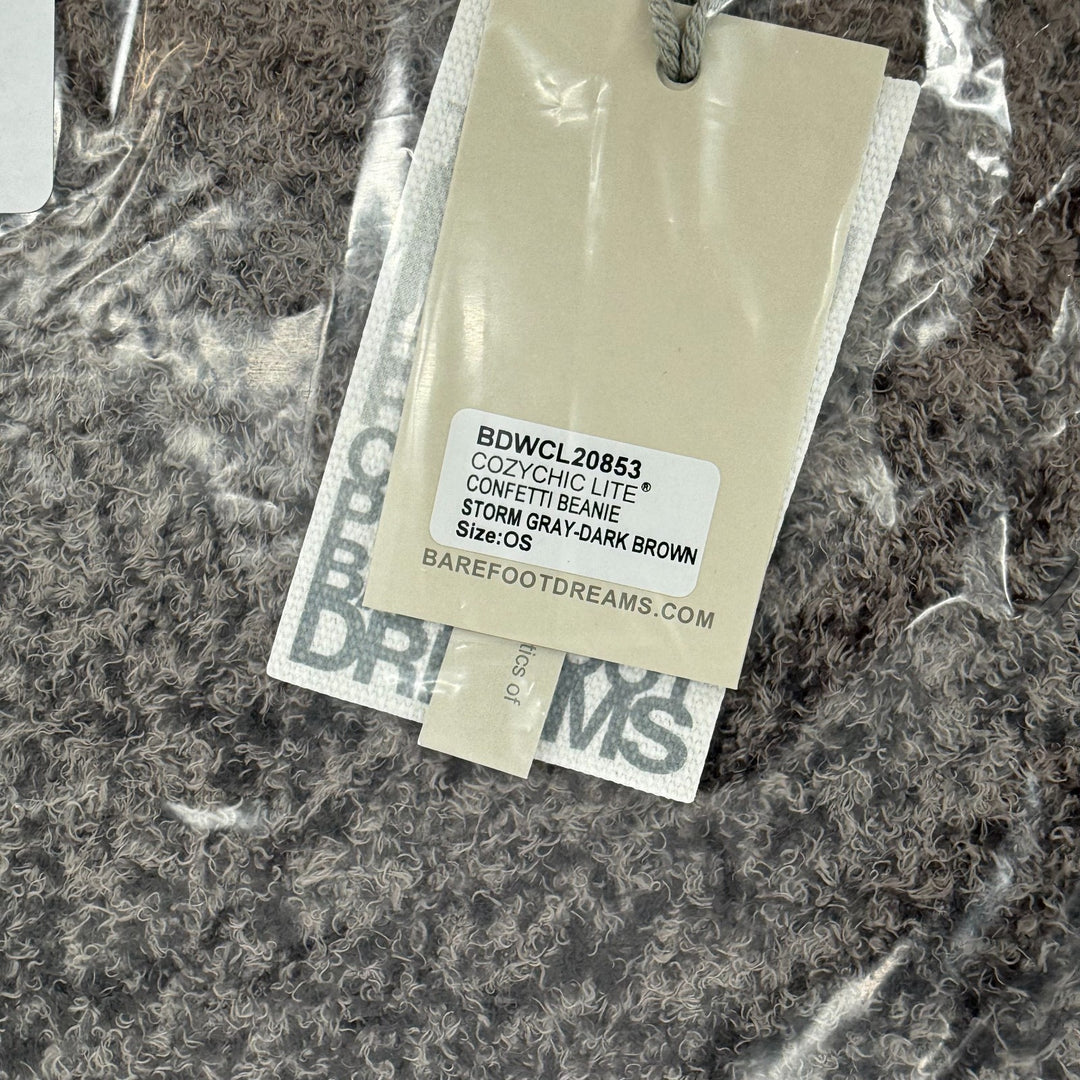 Barefoot Dreams CozyChic Lite Confetti Beanie Hat Women OS Storm Gray Dark Brown