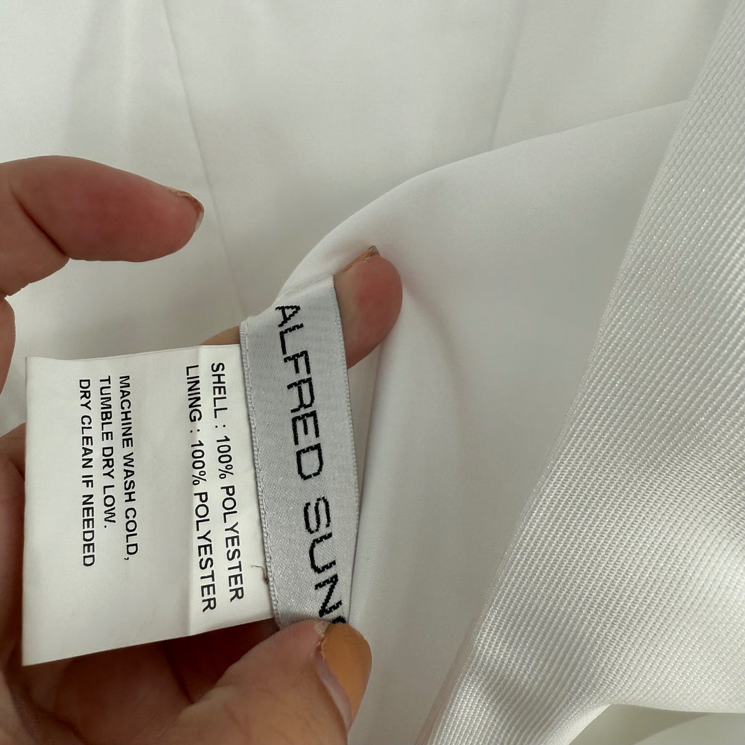 Alfred Dunner Scoop Neck Corset Satin Midi Dress With Floor-Length Bow Tails