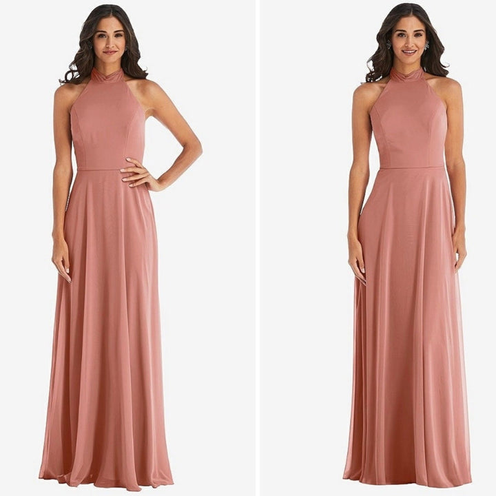 After Six High Neck Halter Backless Maxi Dress Size 14