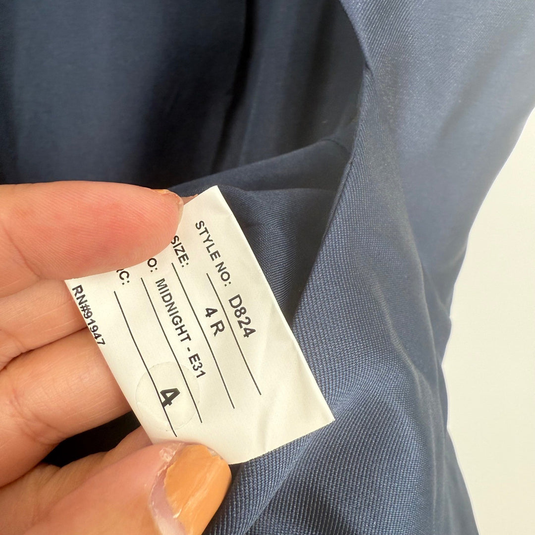 Alfred Sung Jewel Neck Bowed Open-Back Trumpet Dress With Front Slit Size 4