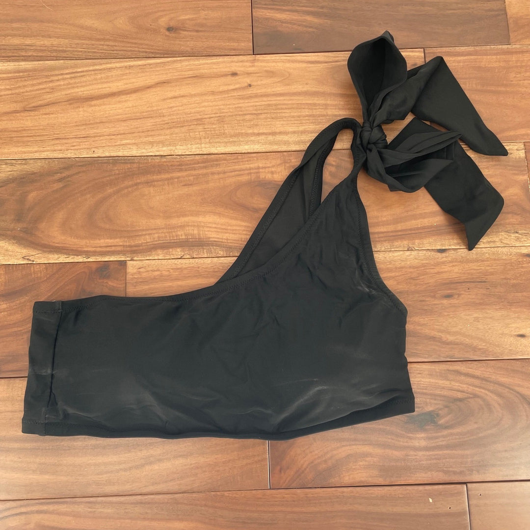 J. Crew Black One Shoulder Bikini Top Swimsuit Size L