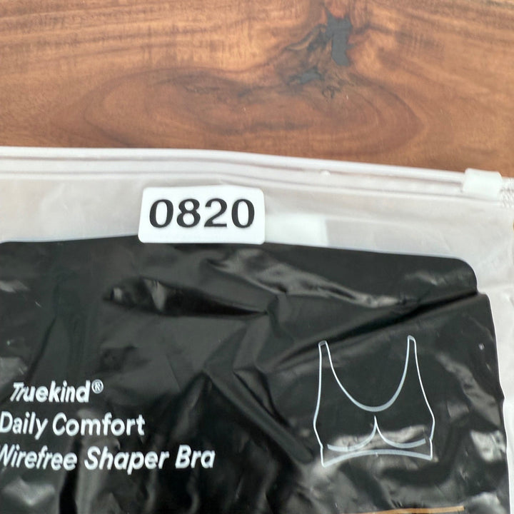 Truekind Daily Comfort Wirefree Shaper Bra Black 2XL NEW