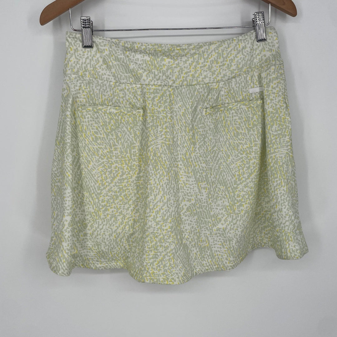 Adidas Women's Printed Frill Golf Skirt White Green Yellow Athletic Size S