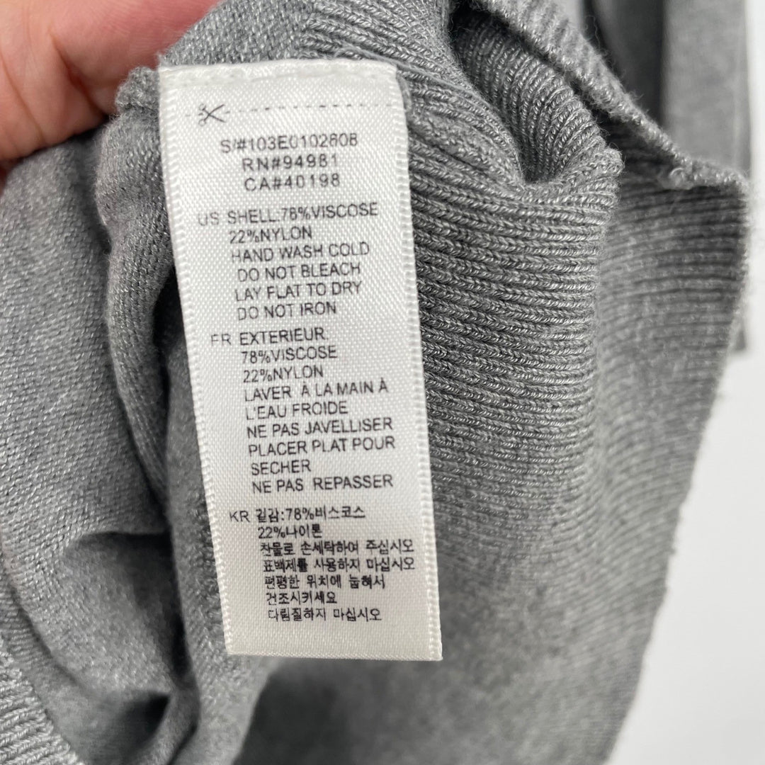 Forever 21 Gray Lace Neckline 3/4 Sleeve Sweater Top Womens Size S