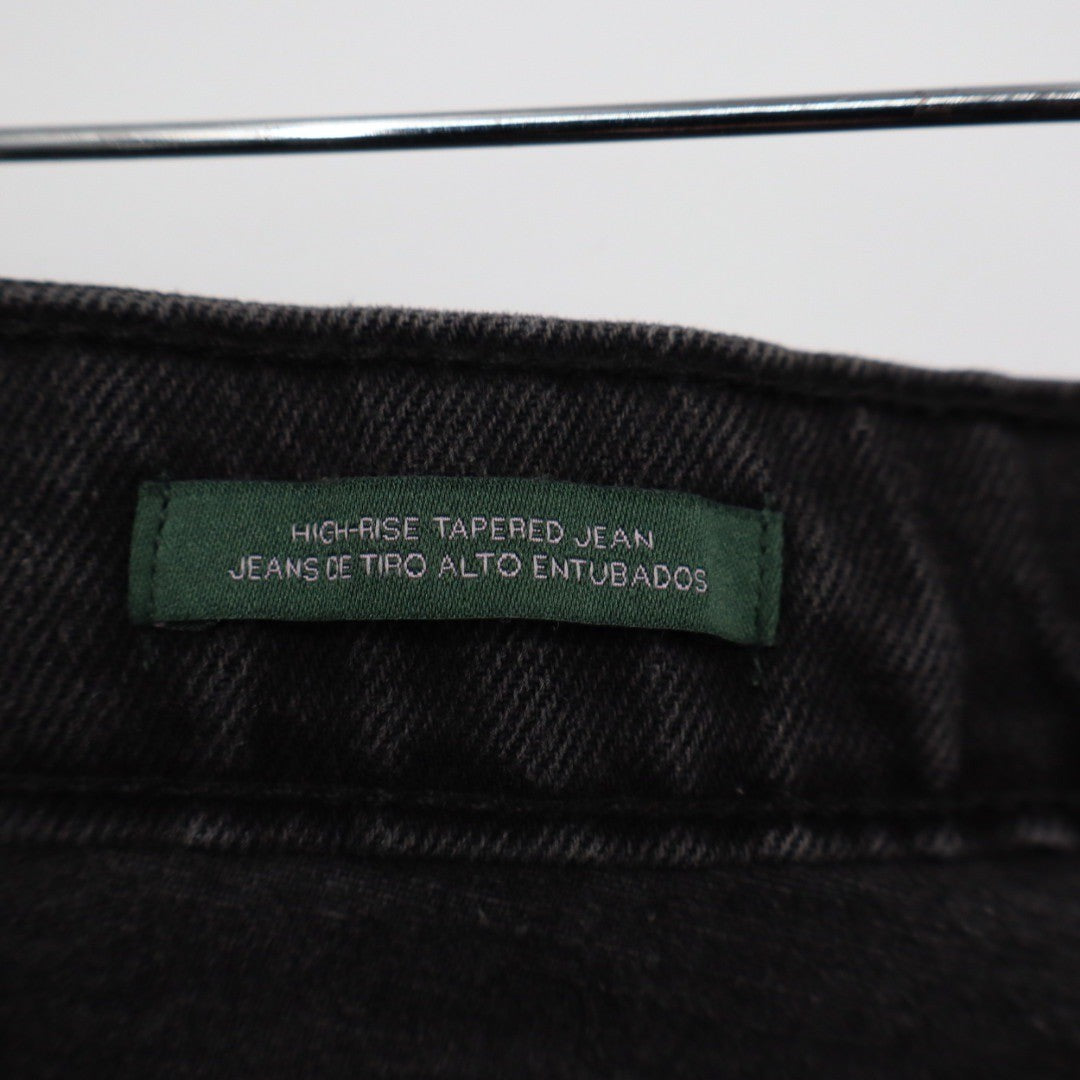 Wild Fable Black Wash High Rise Tapered Jeans Distressed Size 14