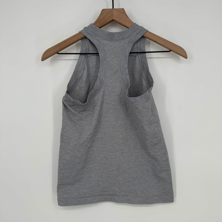 Lululemon Grey Ribbed Racerback Tank Top Sleeveless Mock Neck Athleisure Size 4