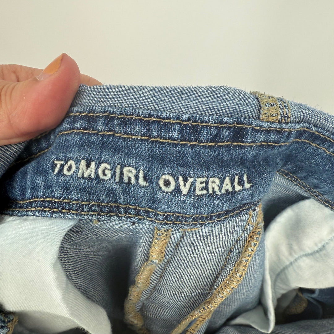 American Eagle Outfitters Tomgirl Overalls Distressed Denim Blue Size M