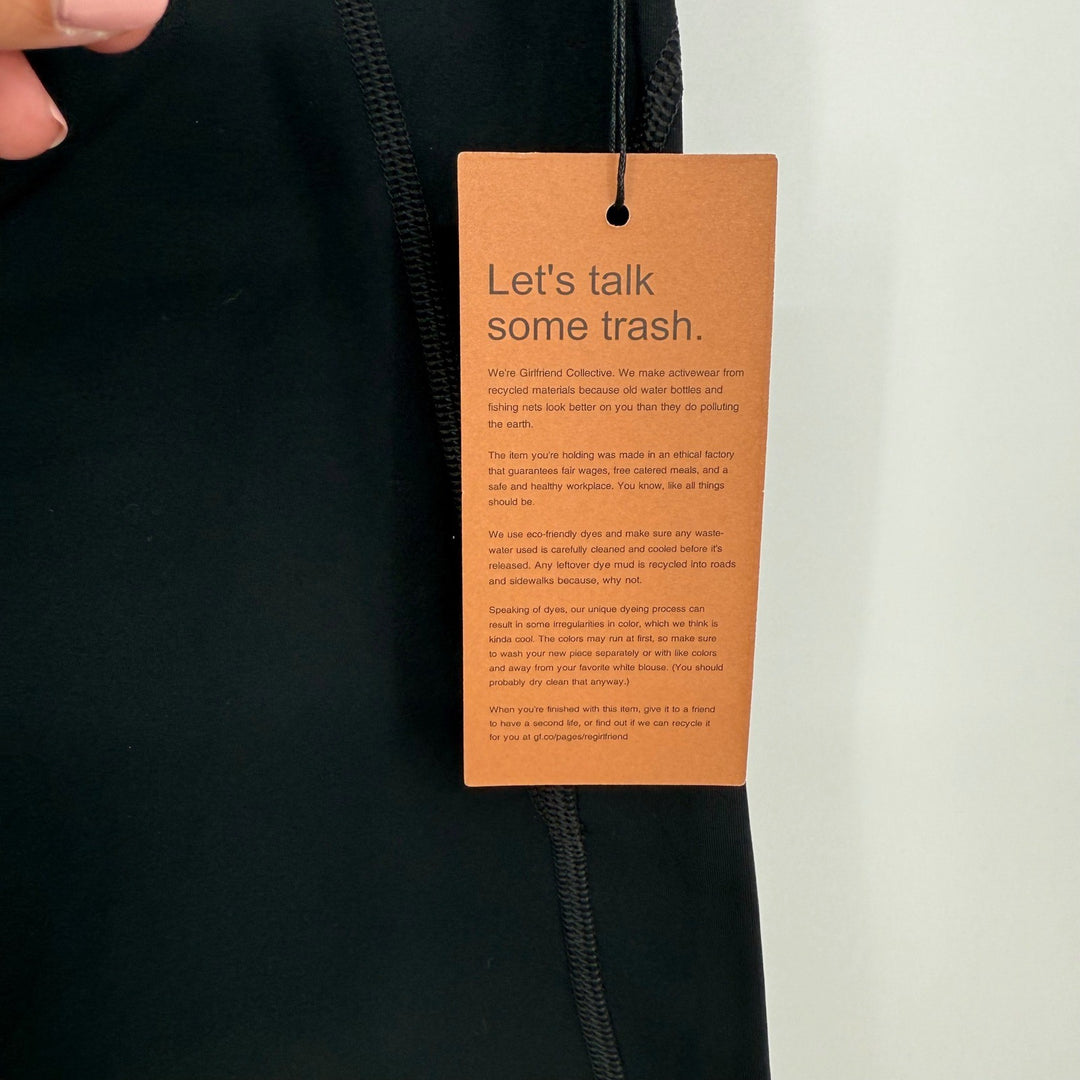 Girlfriend Collective 4011 Black High Rise Bike Shorts Athletic Size M