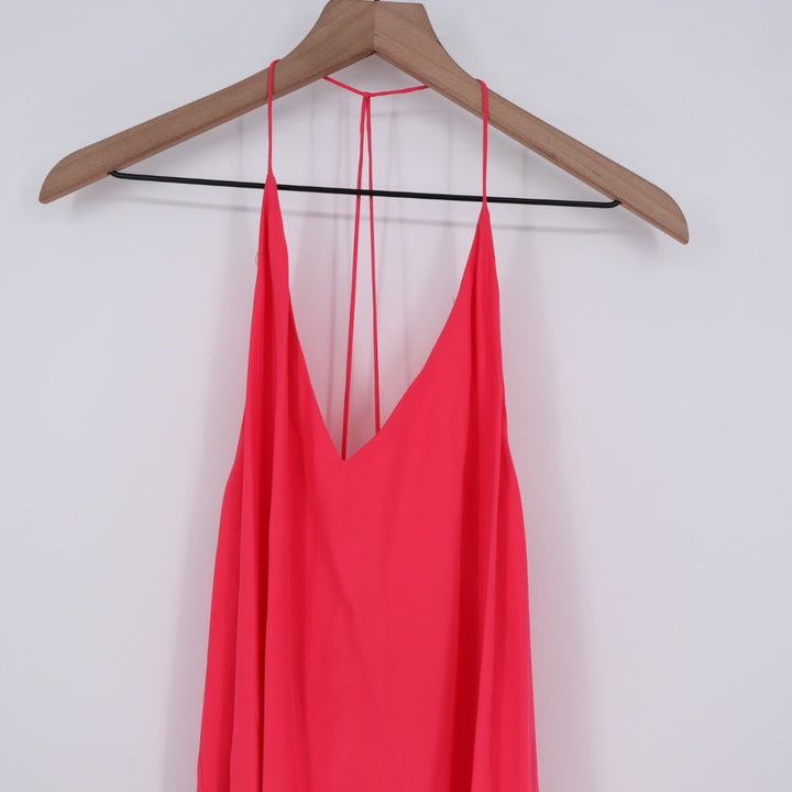 Amanda Uprichard Coral Silk Halterneck Slip Dress Size L
