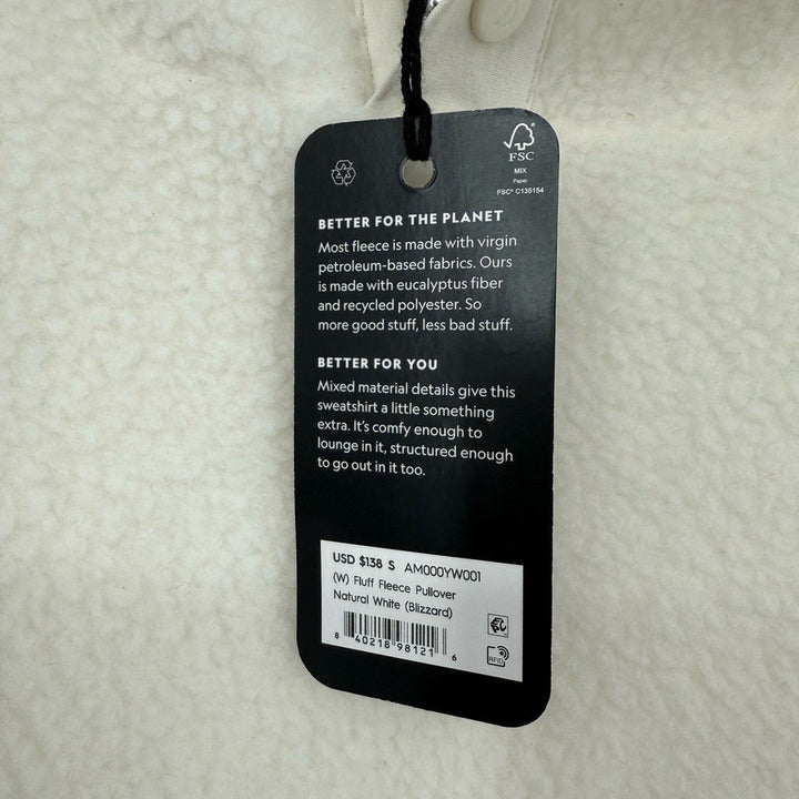 Allbirds Women's Fluff Fleece Pullover Natural White Size S