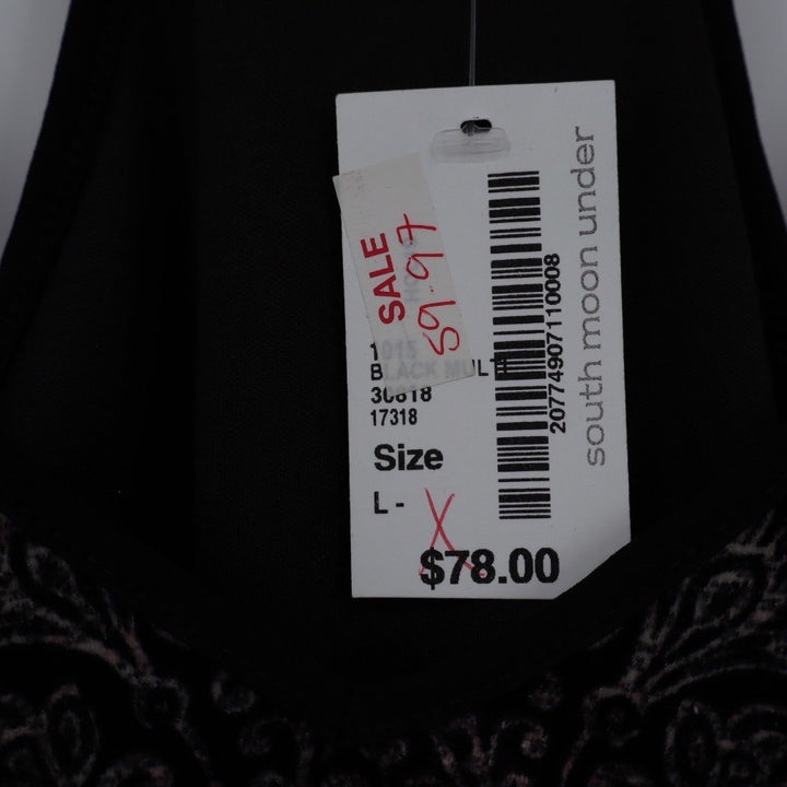 Juniper Blu Black Paisley Print Burnout Camisole Tank Top Size L