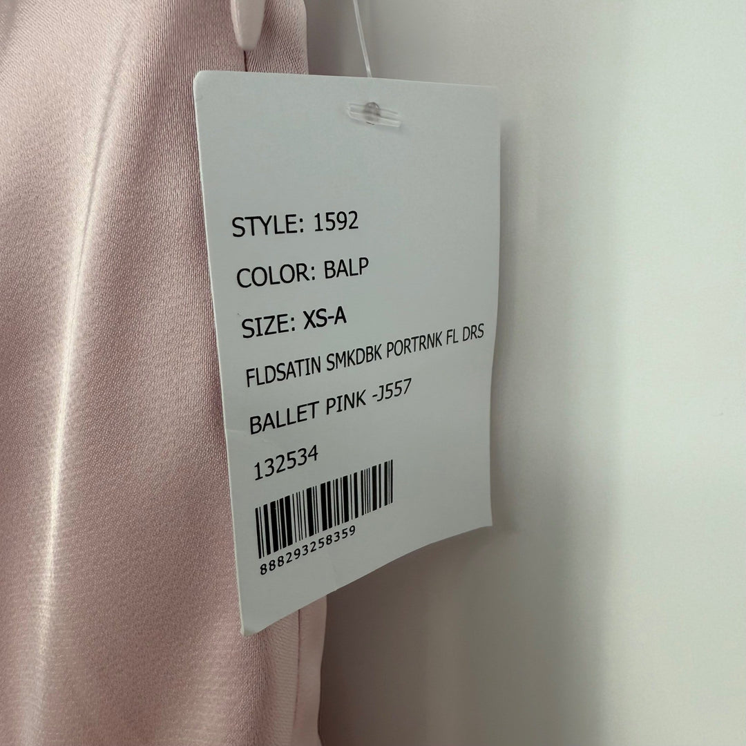 After Six Bow One-Shoulder Fluid Satin Maxi Dress With Full Skirt Size XS