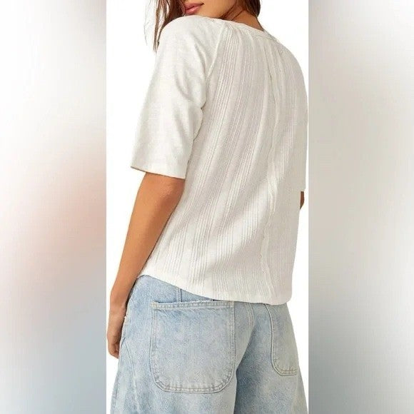 Free People Daisy Snap-Up Top White Size XS