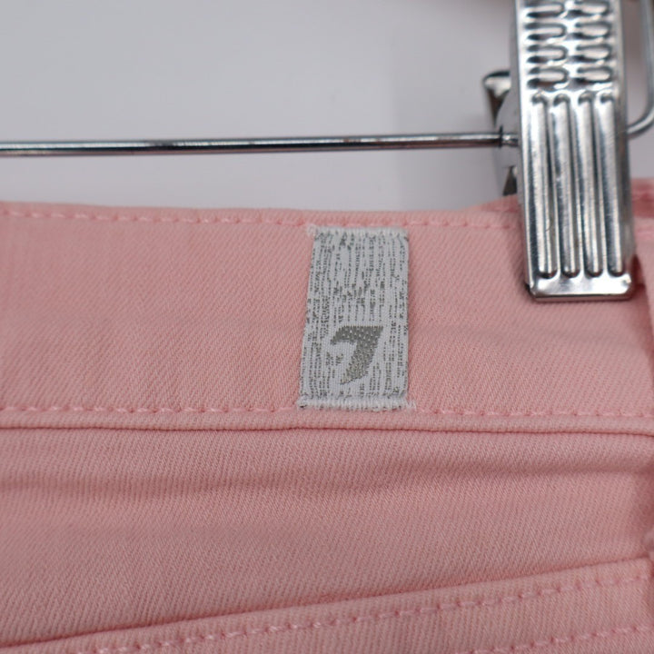 7 For All Mankind Jeans Womens 27 Pink Denim Cotton Stretch Mid Rise Skinny Leg
