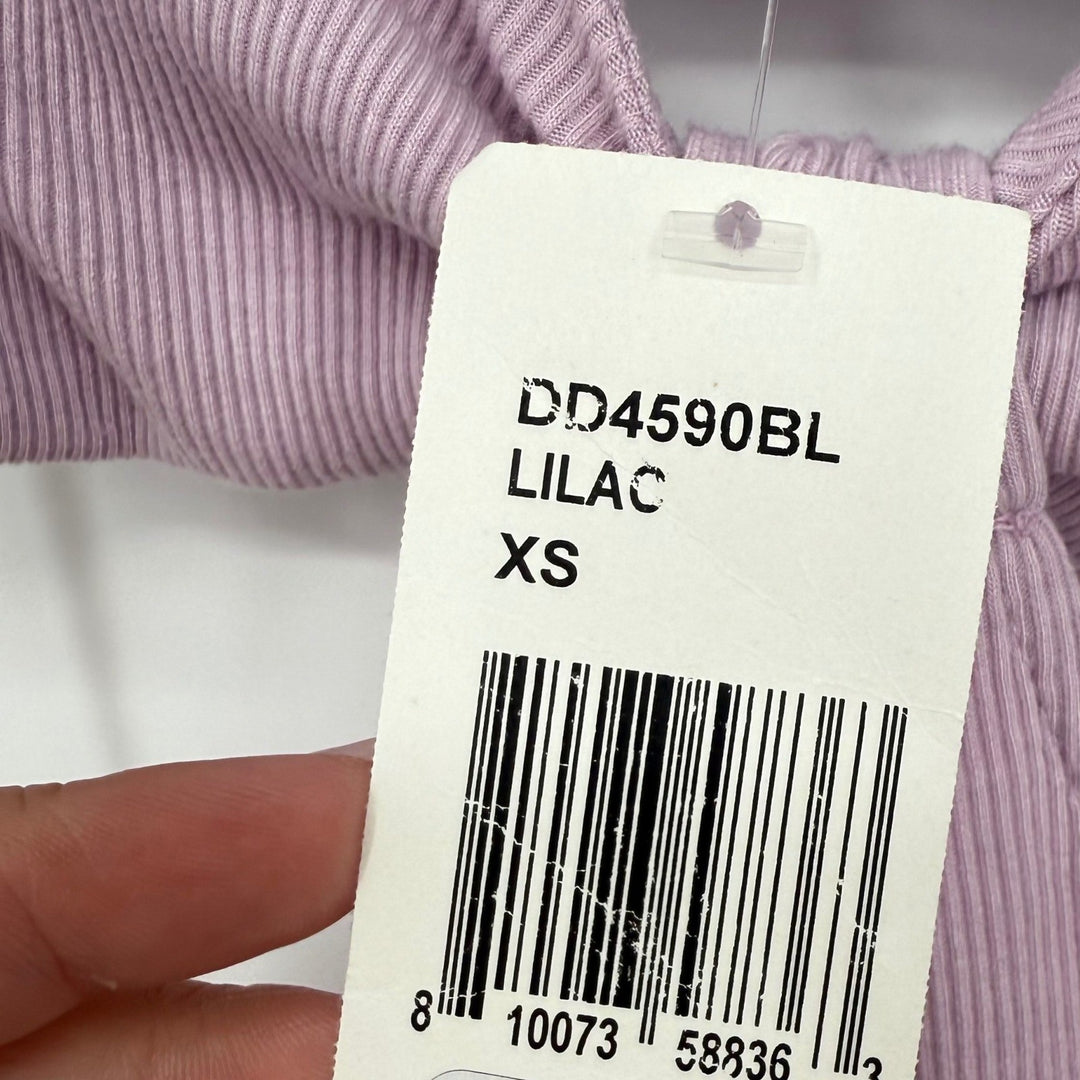 FORE Lilac Cutout Midi Dress, Ribbed Bodycon Dress, Sleeveless XS