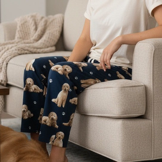 Comfies Unisex XL Blue Dog Pajama Pants Soft Comfortable Lounge Bottoms