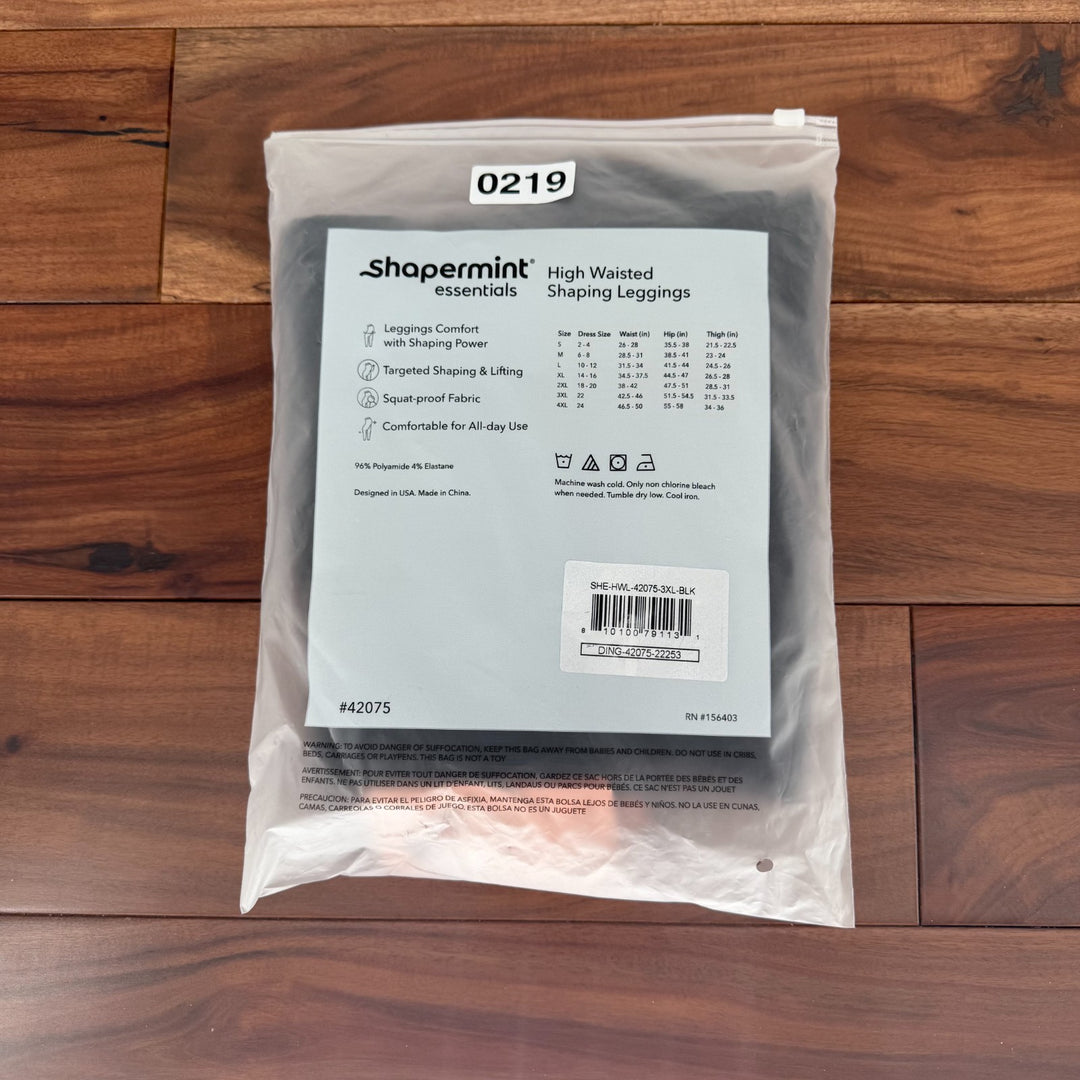 Shapermint Essentials High Waisted Shaping Ankle Leggings Women 3XL Black Opaque