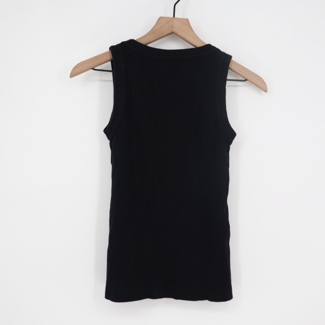 American Giant Classic Tank Top Black Ribbed Cotton Spandex Size S