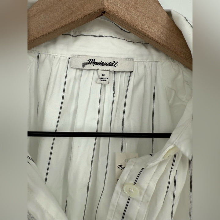 Madewell Shirred Bubble-Sleeve Button-Up Shirt Size M