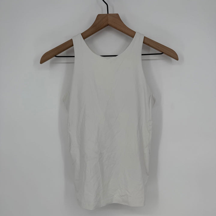 ATHLETA White Built-in Bra Tank Top Athletic Workout Yoga Racerback Size S