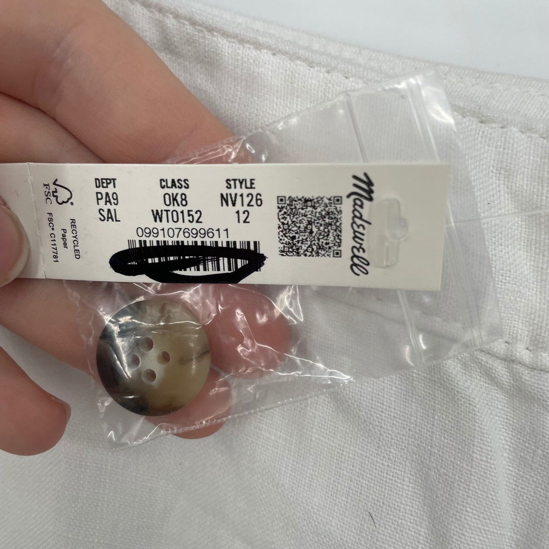 Madewell The Zoe Relaxed Wide Leg Linen Pants White Size 12