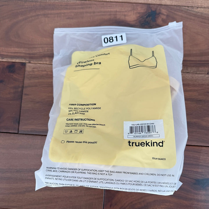 Truekind Supportive Comfort Wireless Shaping Bra, Chai, New