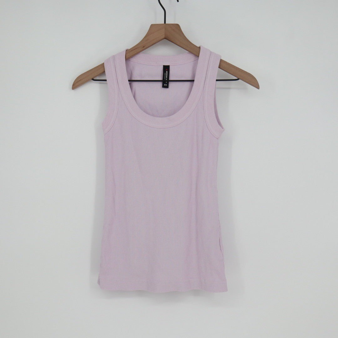 American Giant Ribbed Tank Top Lilac Purple Racerback Women's XS Made in USA