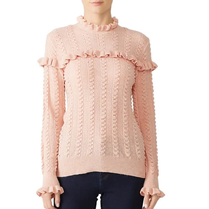 Slate & Willow Blush Ruffle Sweater Size XS