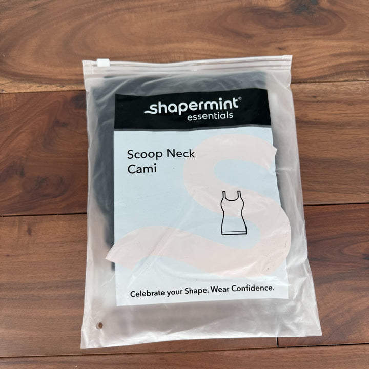 Shapermint Essentials Scoop Neck Cami Womens L Black Spaghetti Strap Shapewear