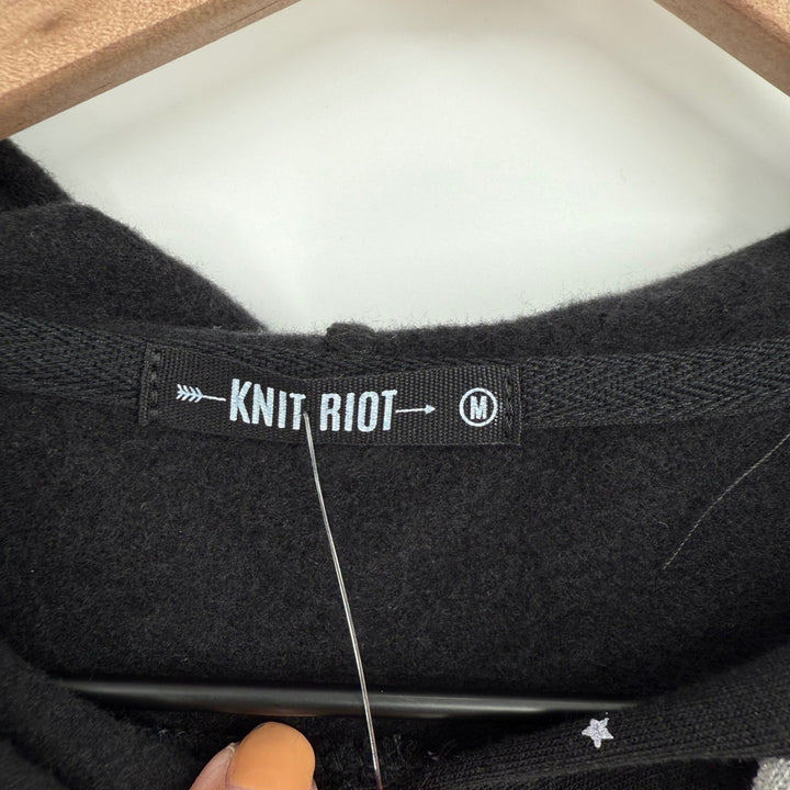 Knit Riot Long Sleeve Crew Neck Hoodie Top Size M