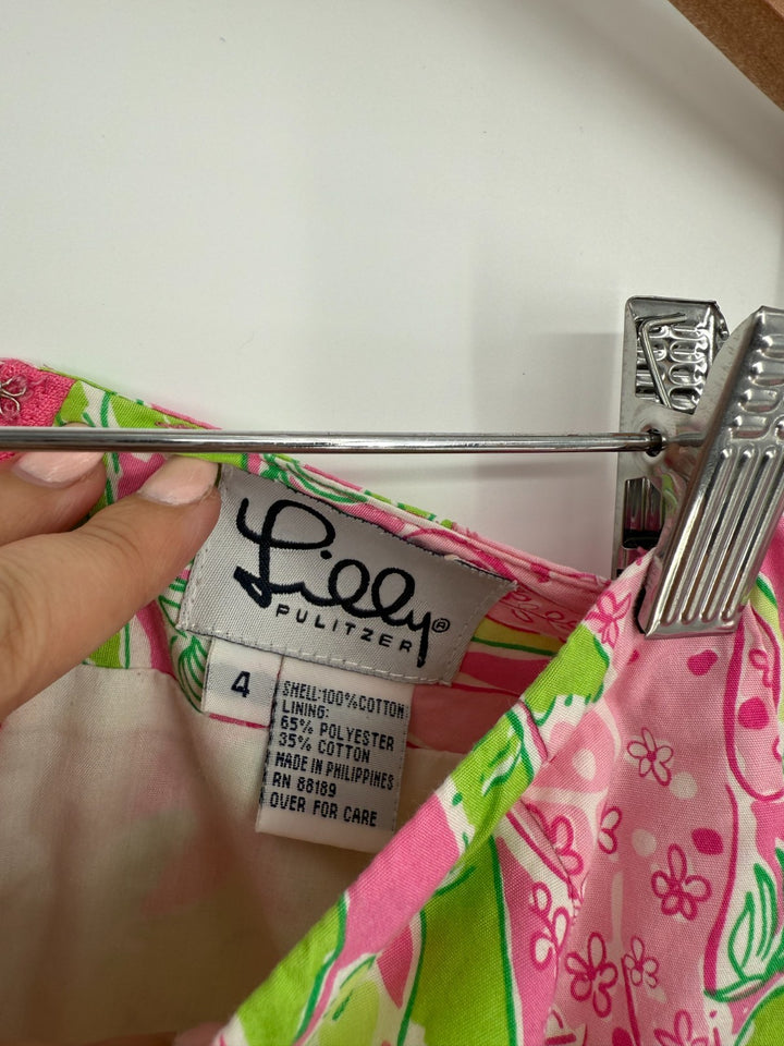 Lilly Pulitzer Straight & Pencil Skirt Womens 4 Multicolor Elephant Floral Print