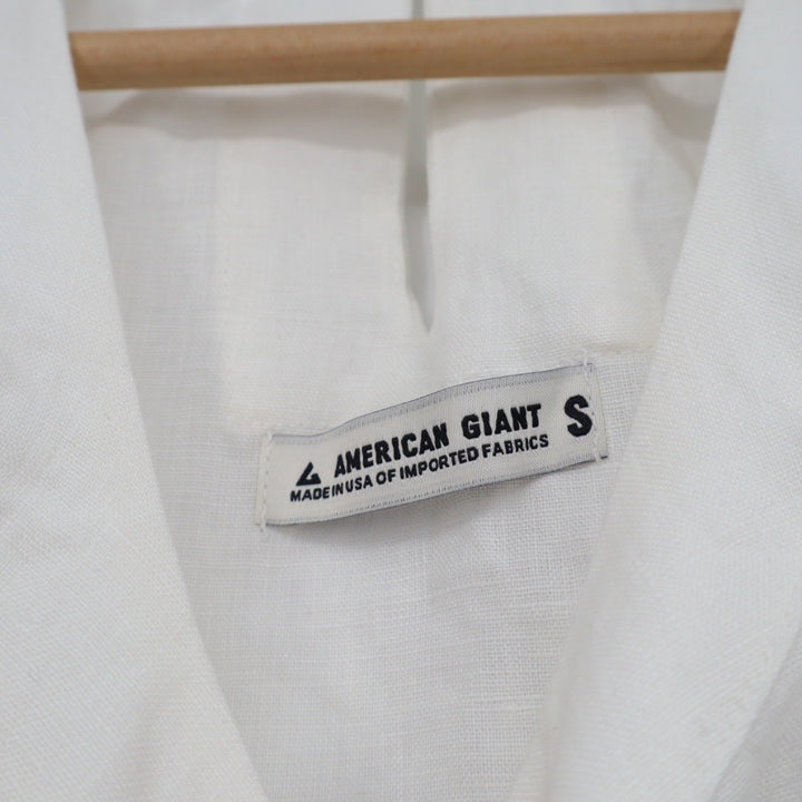 American Giant White Linen Sleeveless Tank Top Size S Made in USA