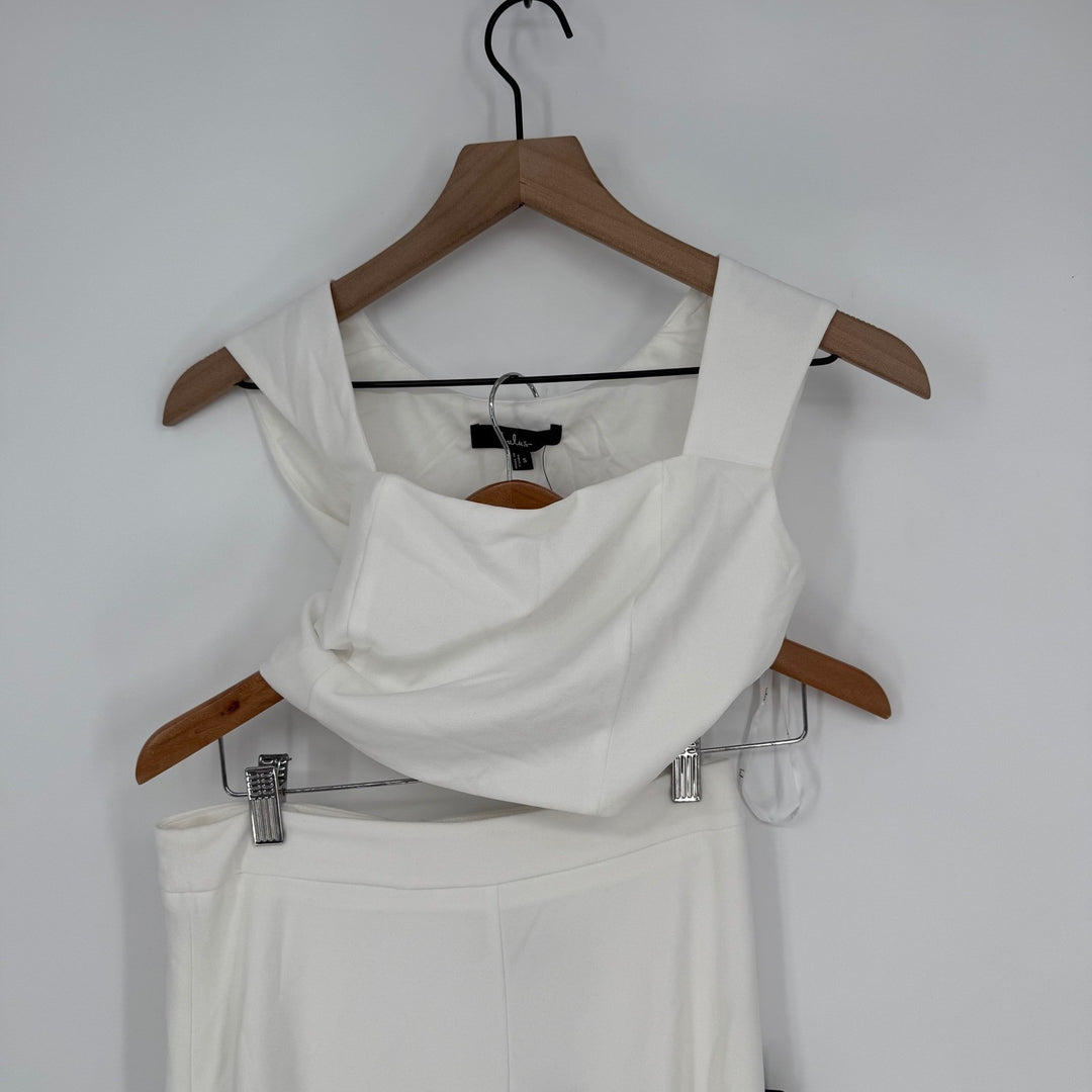Lulus Enticing Endeavors White Two-Piece Jumpsuit Size S