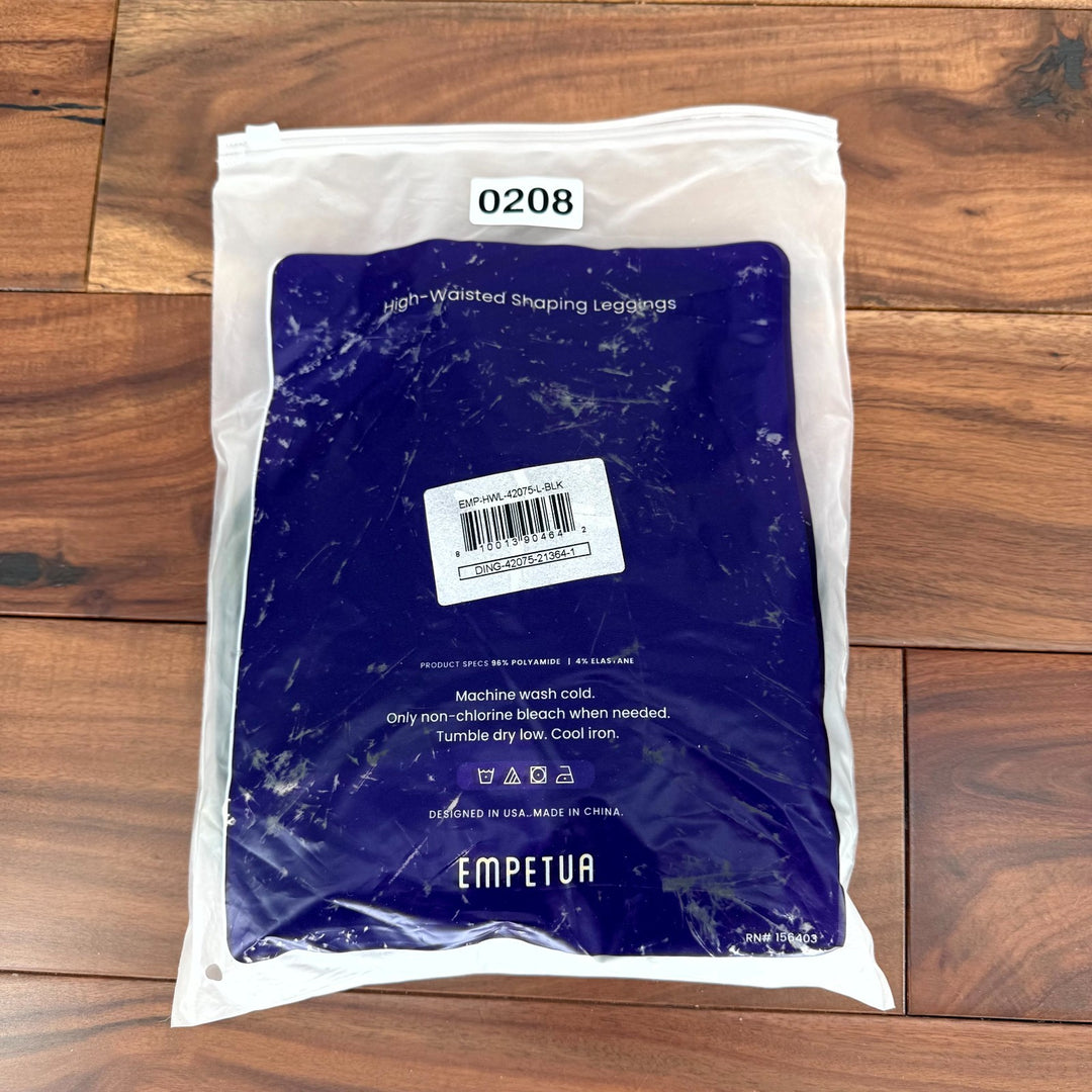 Shapermint Empetua High Waisted Shaping Leggings Womens L Black Opaque Seamless