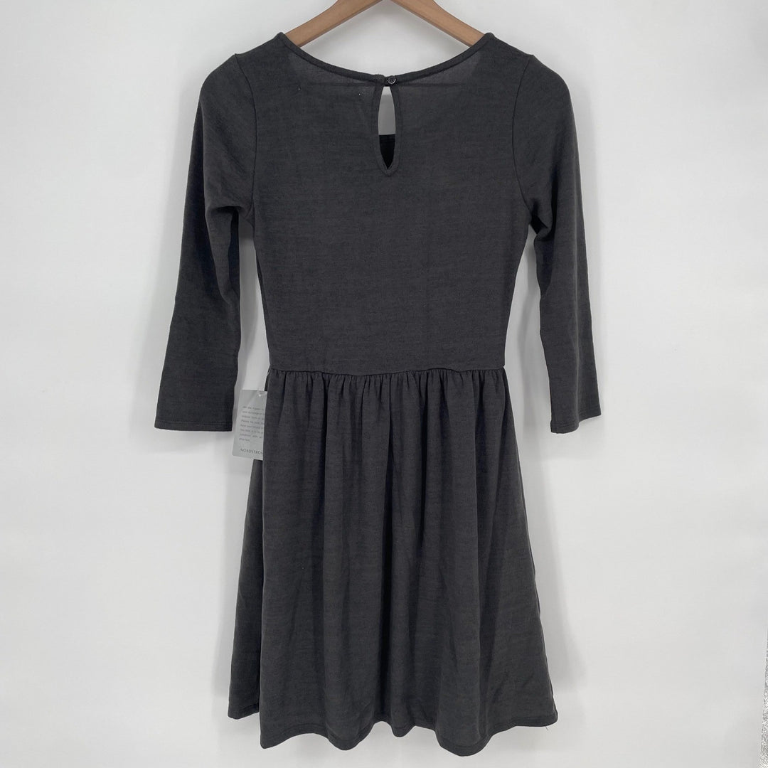 Collective Concepts Gray Knit Fit Flare Dress With Keyhole Back Size S