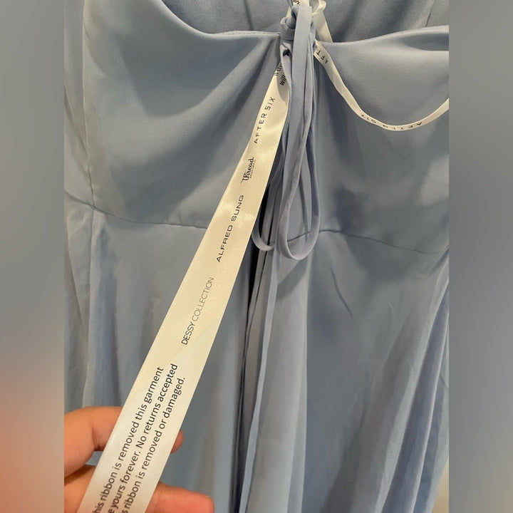 After Six Scoop Neck Convertible Tie Strap Maxi Dress With Front Slit Size 12